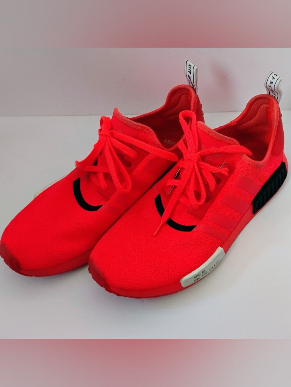 adidas NMD_R1 Solar Red Boost Cushioned Lace Up Low Top EF4267 Red/Black 12.5